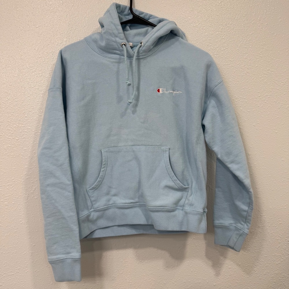 Champion Reverse Weave Hoodie Light Blue GF757 94H Childs Medium